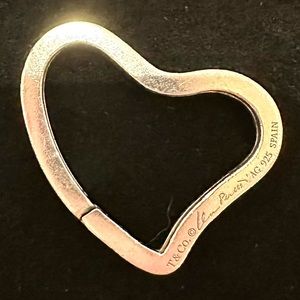 Tiffany & Co. Elsa Peretti Open Heart Key Ring in Sterling Silver Authentic